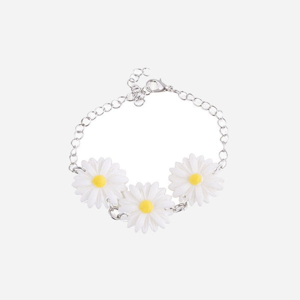 Bracelet fleurs 3 marguerites fantaisie