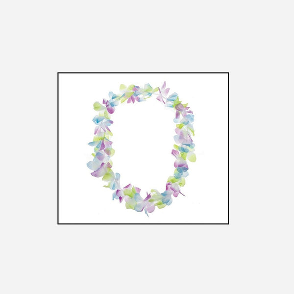 Collier de fleurs tahiti multicolore pastel 60 mm