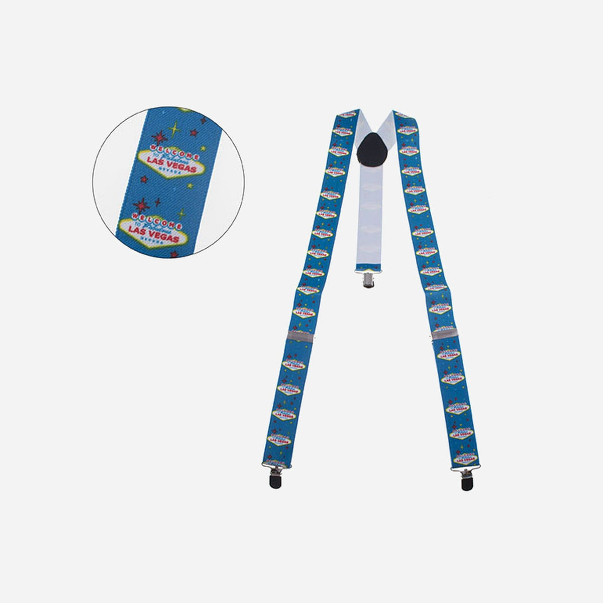 Bretelles motif "Las Vegas" bleu