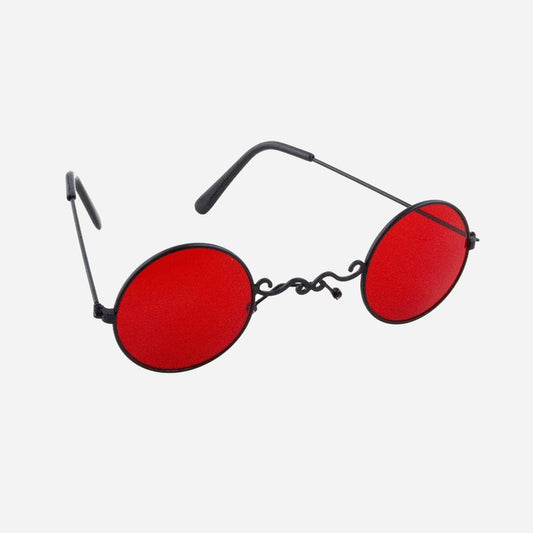Lunette ronde rouge avec monture diable