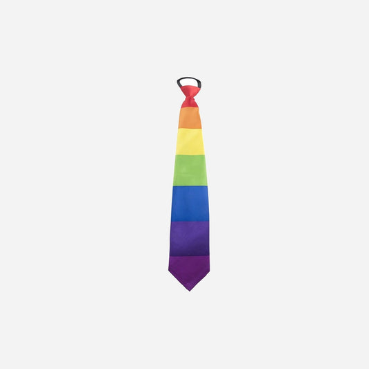Cravate à motif rainbow arc en ciel 47 cm fantaisie
