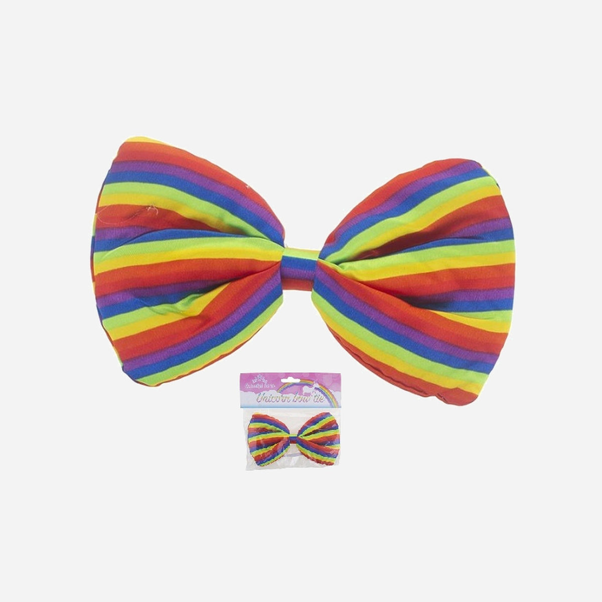 Noeud papillon multicolore arc en ciel 18 cm