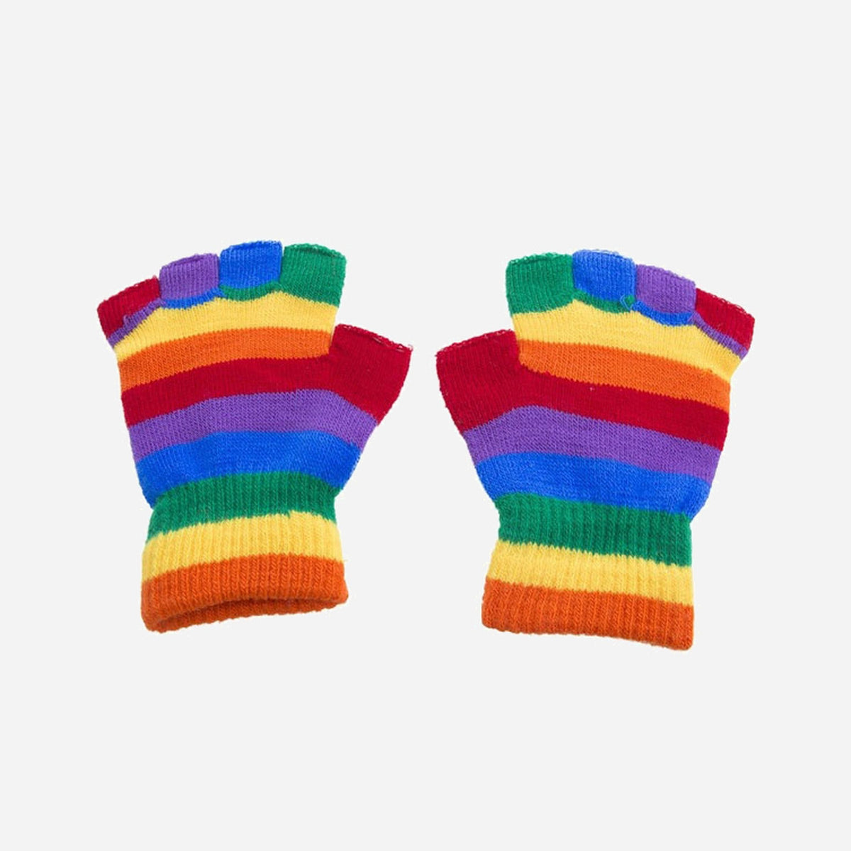 Paire de mitaines rainbow arc en ciel de déguisement