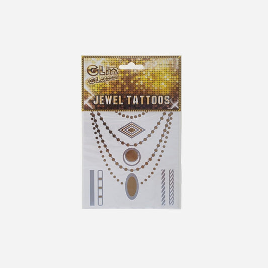 Carte tatouages temporaires bijoux or et argent