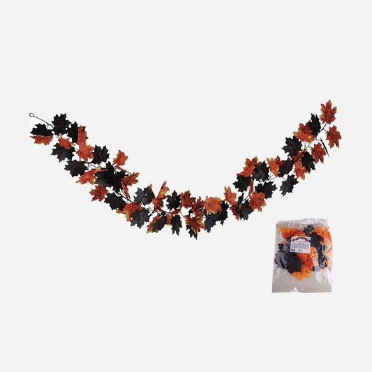 Guirlande avec feuilles d'automne Halloween 2 m