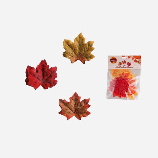Lot de 36 feuilles synthétiques d'automne 8 × 6 cm
