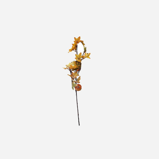 Branche d'automne avec feuilles et citrouilles 75 cm