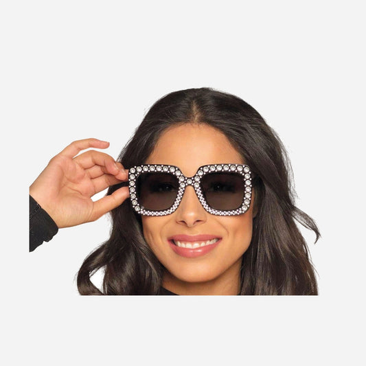 Lunettes vintage avec effet strass adulte