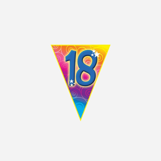 Guirlande 10 fanions "18" 5 m