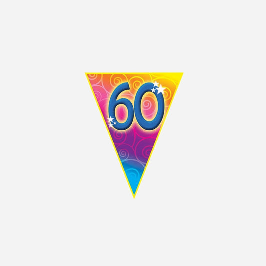 Guirlande 10 fanions "60" 5 m