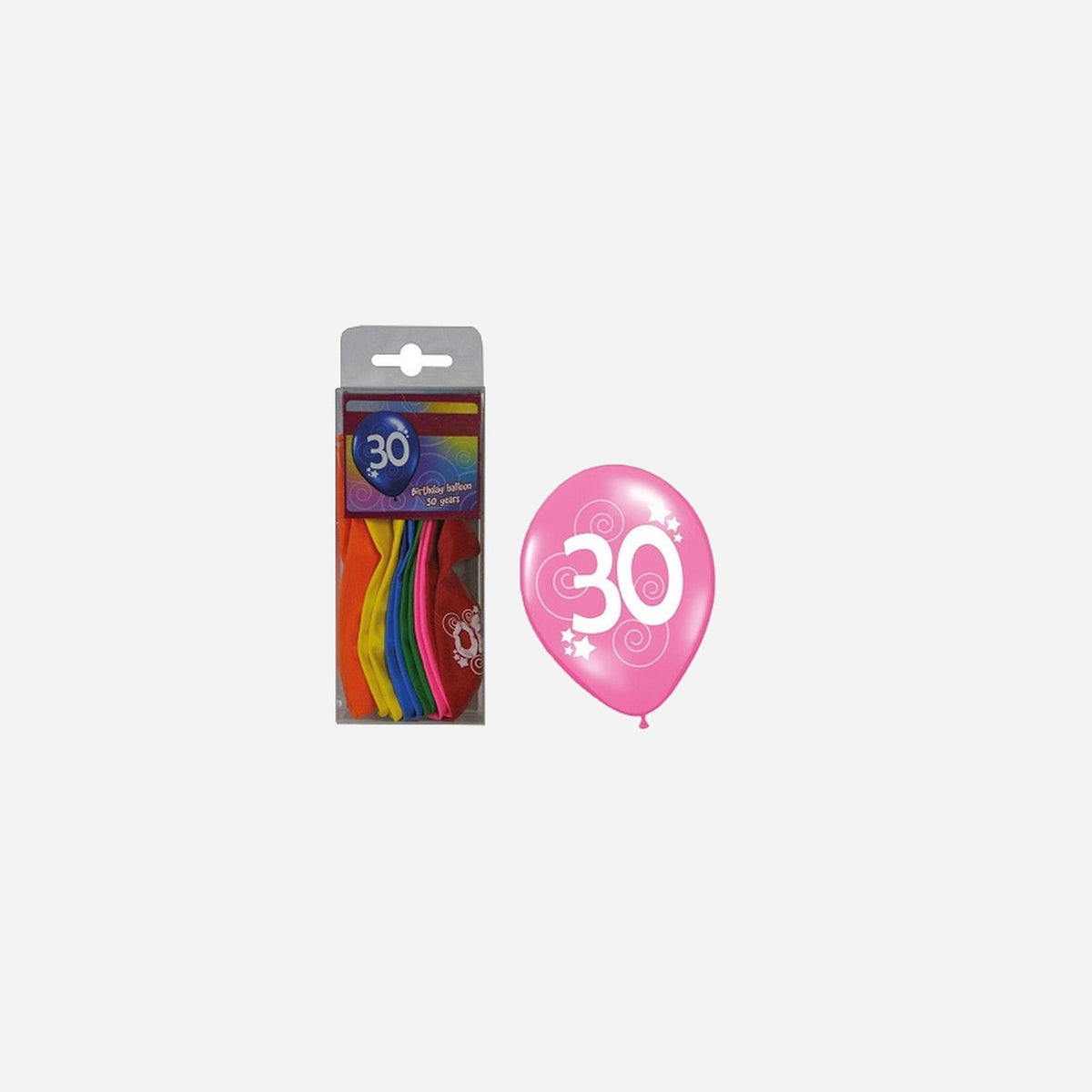 Lot de 12 ballons 30 ans assorti 30 cm