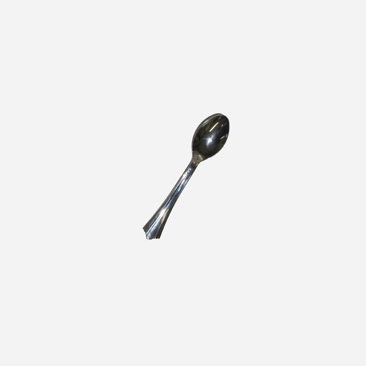 Lot de 12 petites cuillères en plastique 14 cm argent