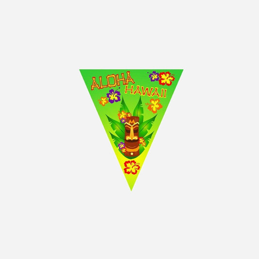 Guirlande 10 fanions Aloha tiki 5 m