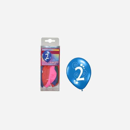 Lot de 12 ballons "2" 30 cm