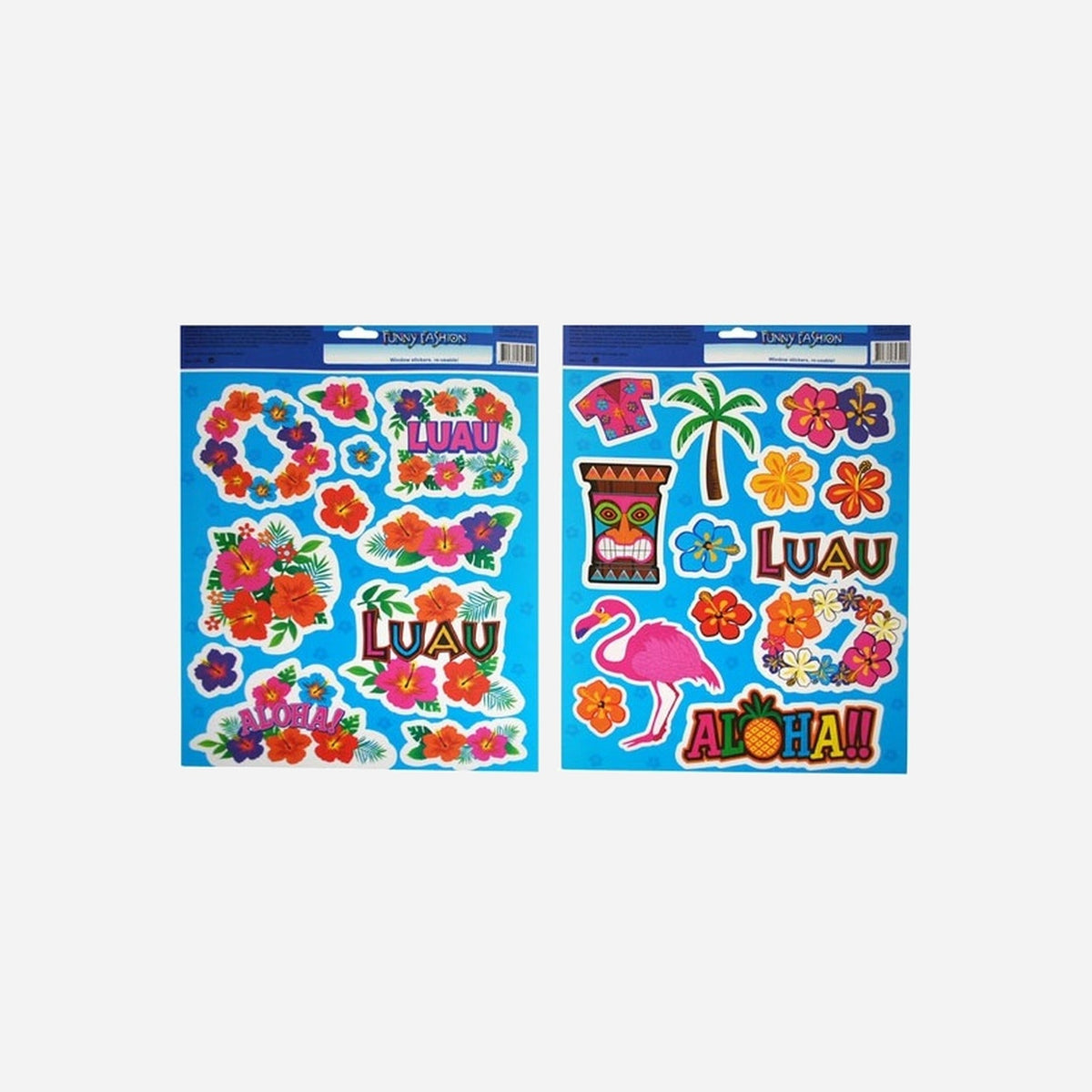 Carte avec 11 stickers électrostatiques Tahiti Hawai