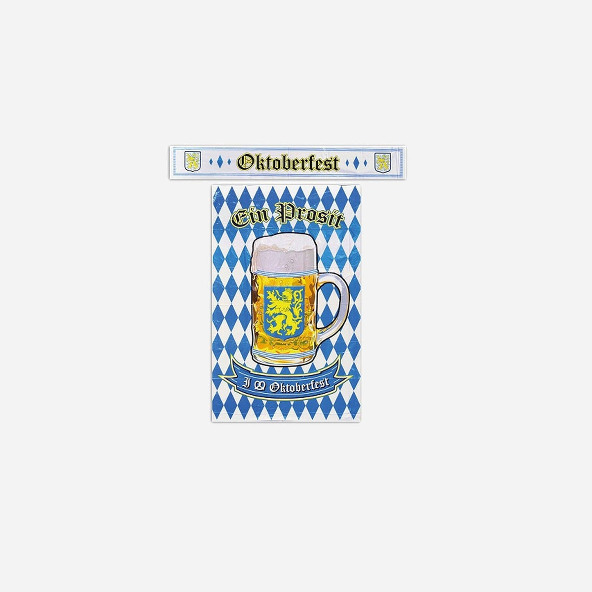 Lot de 1 bannière et 1 poster motif oktoberfest 1,2 m