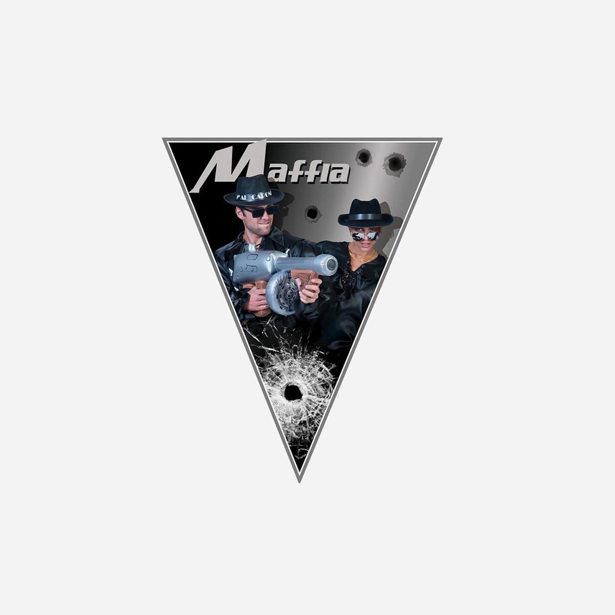 Guirlande 10 fanions motif "Maffia" 5 m