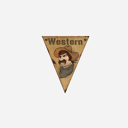 Guirlande 10 fanions western 5 m