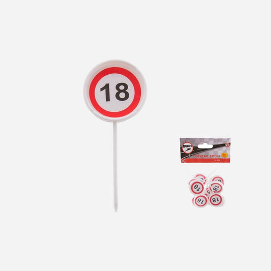 Lot de 12 piques apéritif 18 ans 7.5 cm