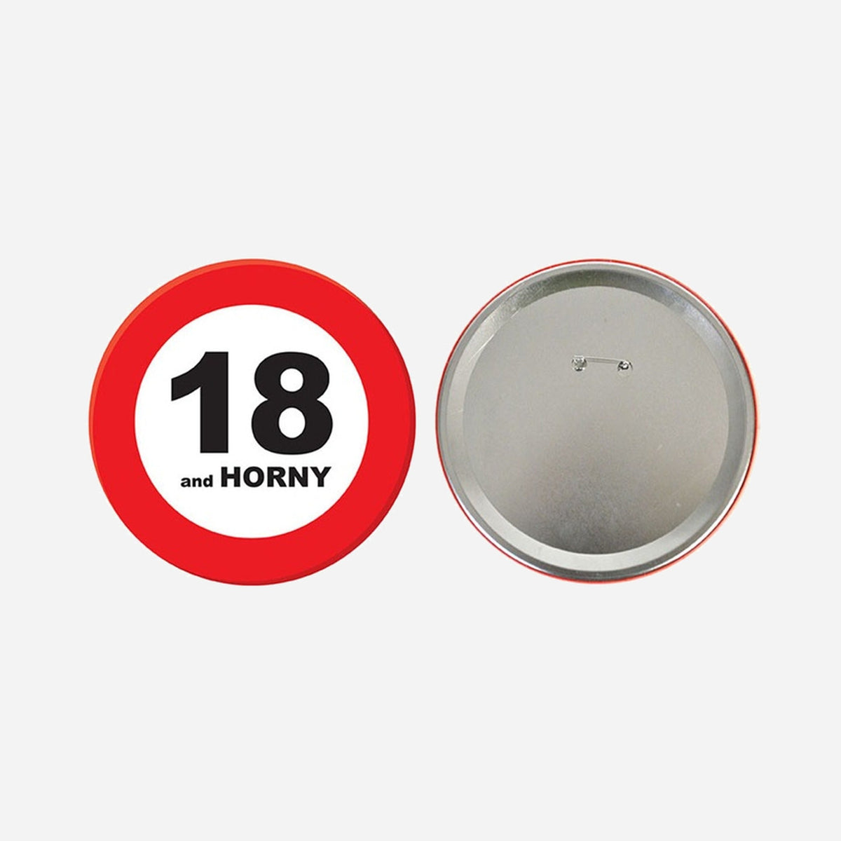 Badge métallique géant 18 ans 15 cm