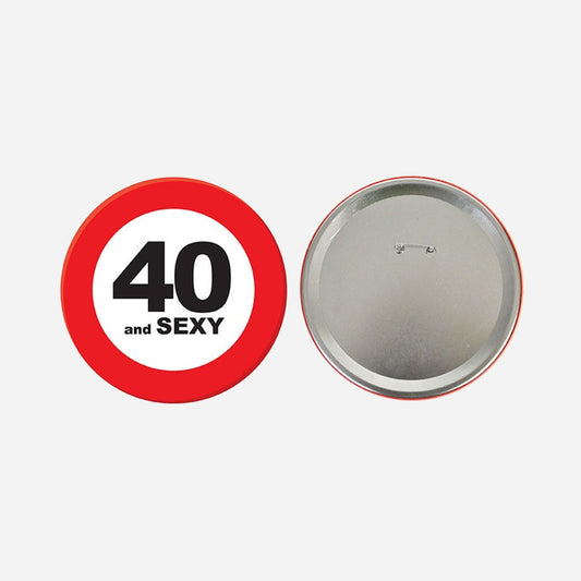 Badge métallique géant 40 ans 15 cm