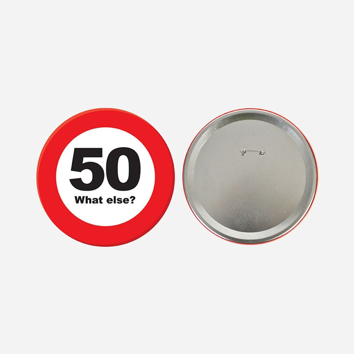 Badge métallique géant 50 ans 15 cm