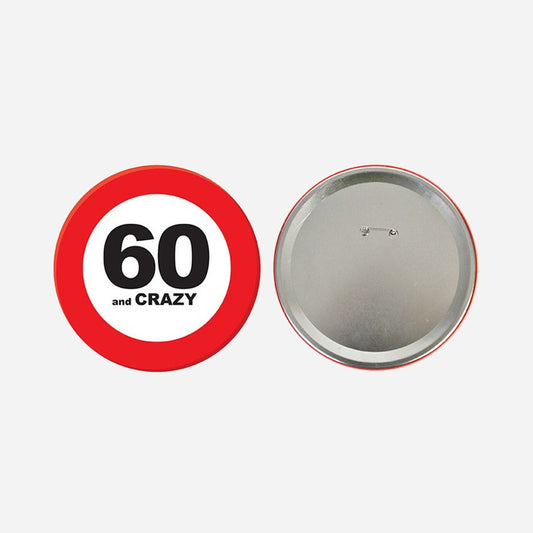 Badge métallique géant 60 ans 15 cm