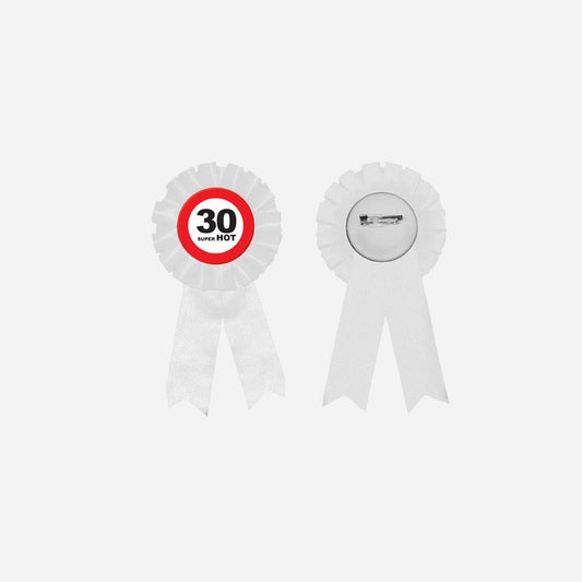 Badge rosette 30 ans 15 cm
