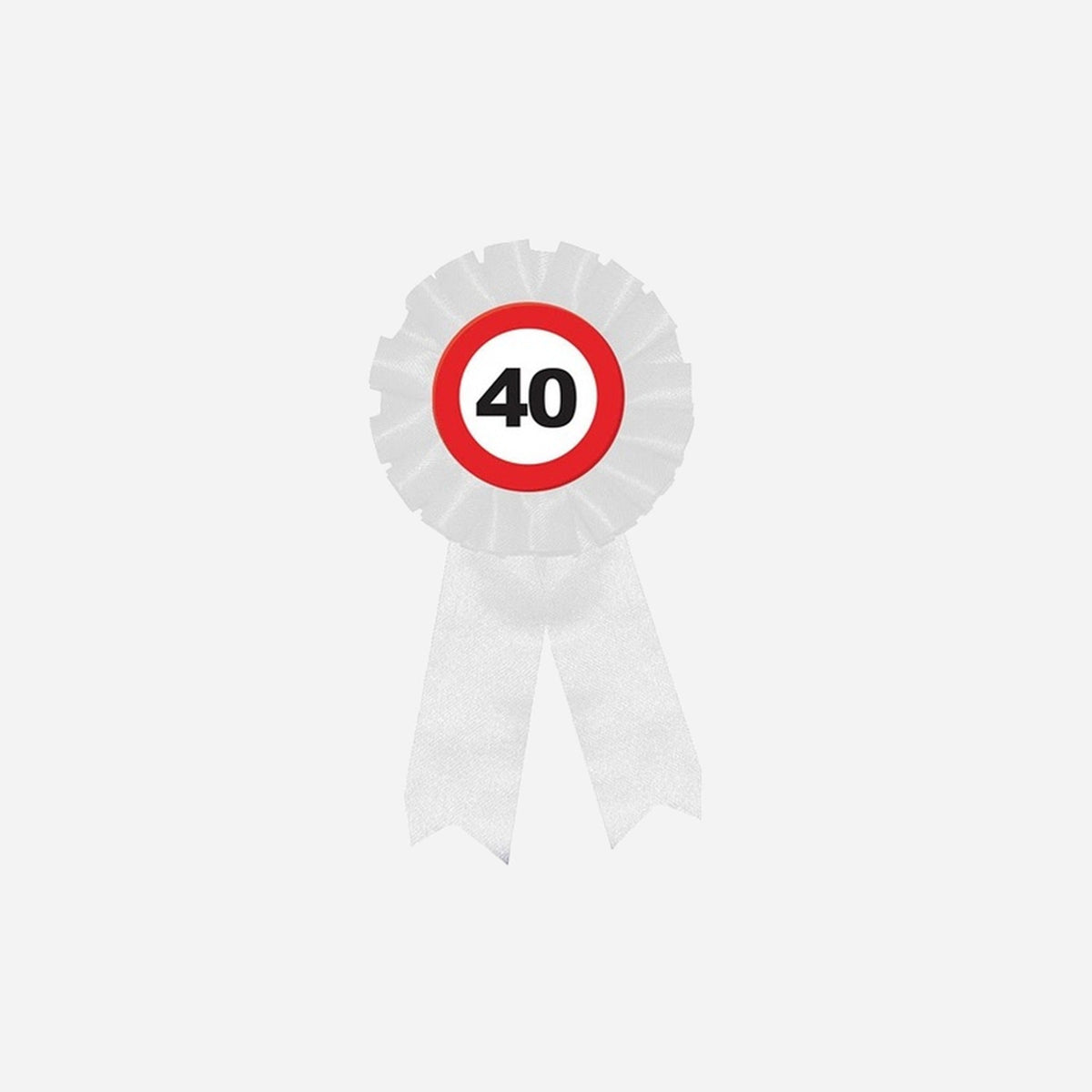 Badge rosette motif "40ans" 15 cm