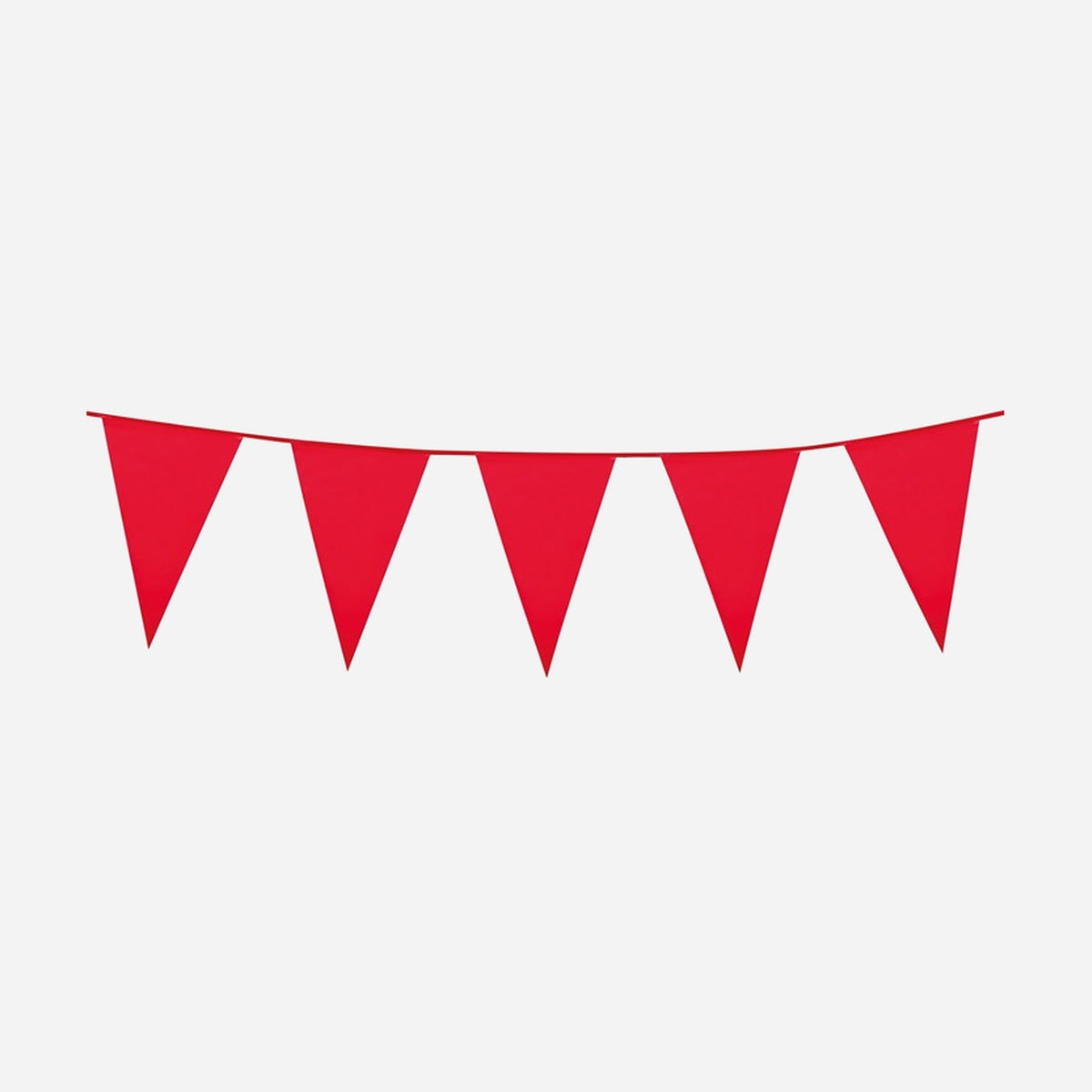 Guirlande 10 fanions uni rouge 5 m