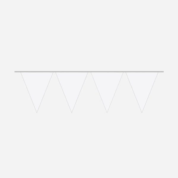 Guirlande 10 fanions uni blanc 5 m