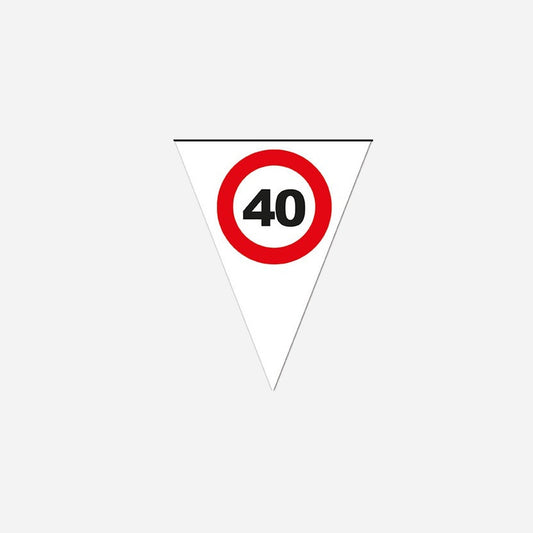 Guirlande 10 fanions 40 ans 5 m new