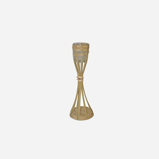 Lampe torche de table bambou avec bougie 29 cm