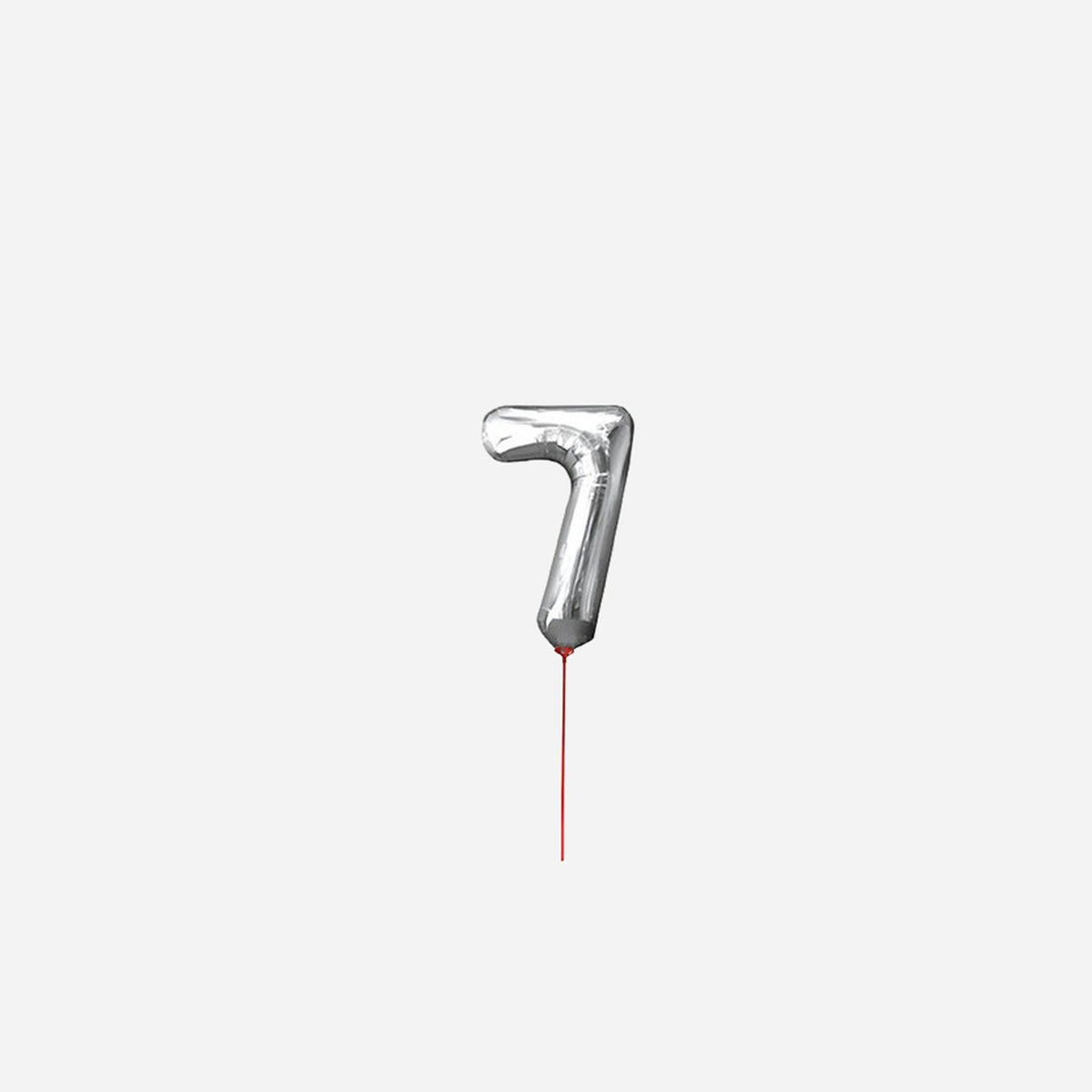 Ballon chiffre "7" en aluminium avec bâton 30 cm