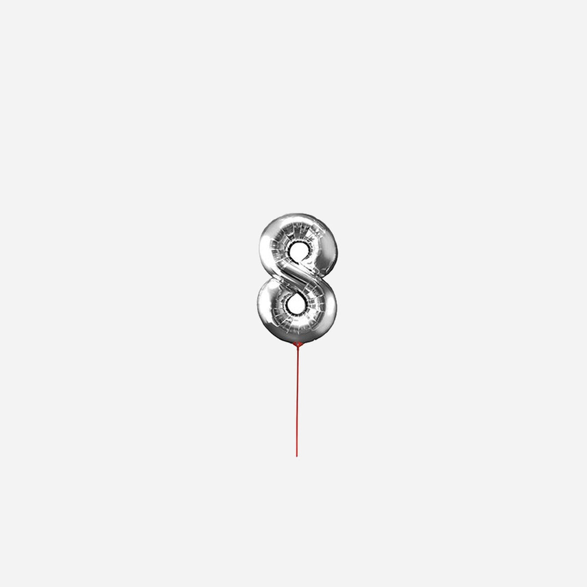 Ballon chiffre "8" en aluminium avec bâton 30 cm