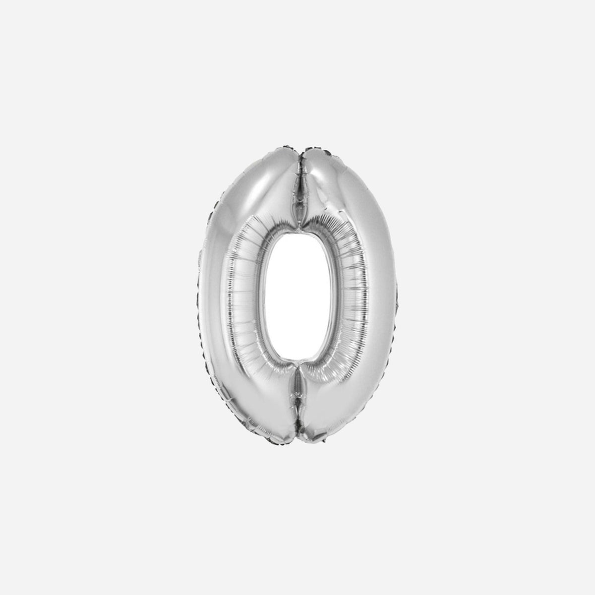 Ballon chiffre "0" en aluminium argent 80 cm