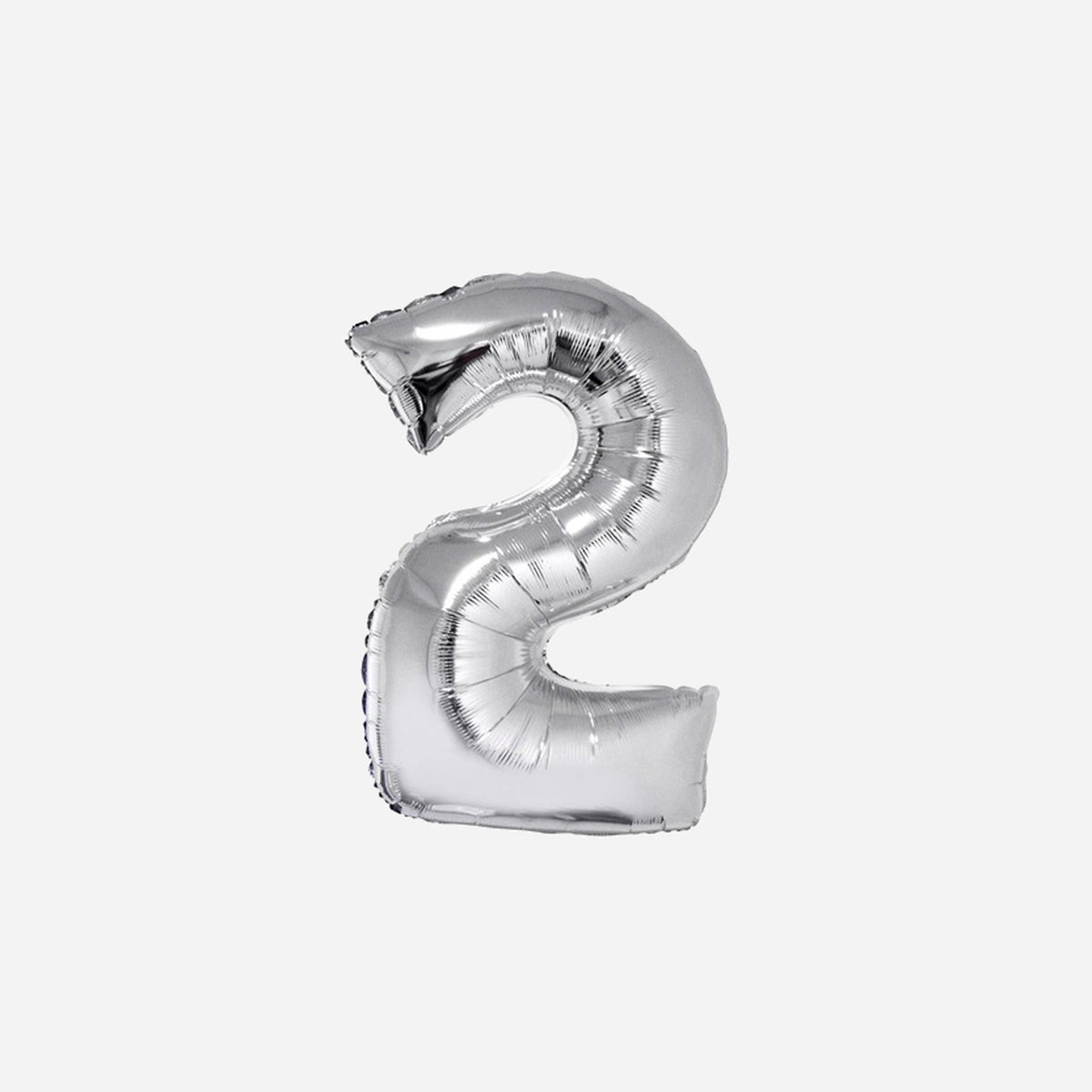 Ballon chiffre "2" en aluminium argent 80 cm