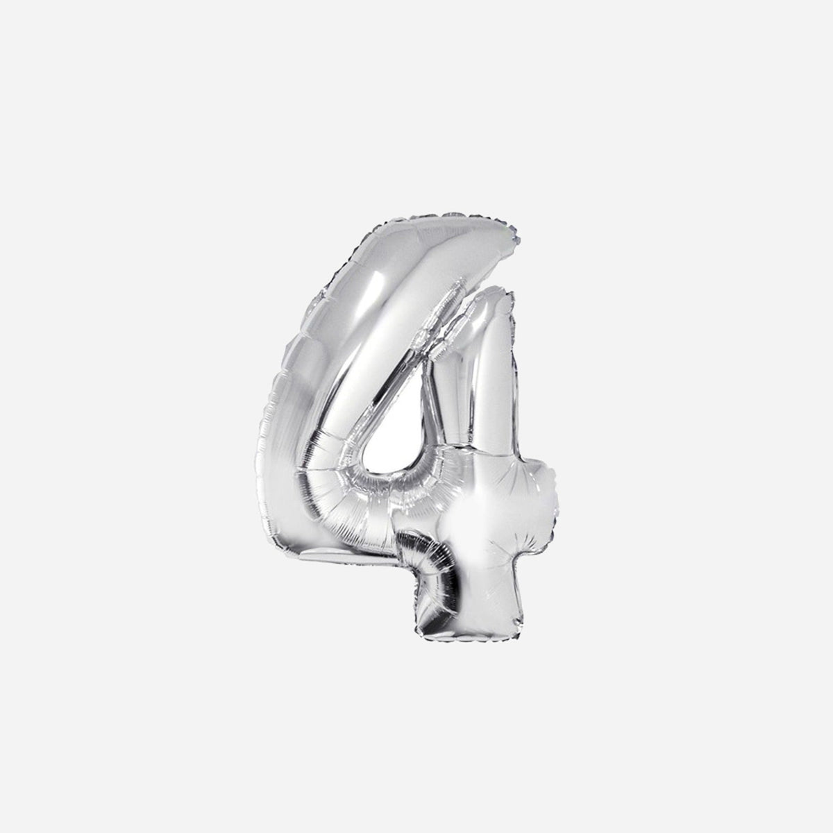 Ballon chiffre "4" en aluminium argent 80 cm