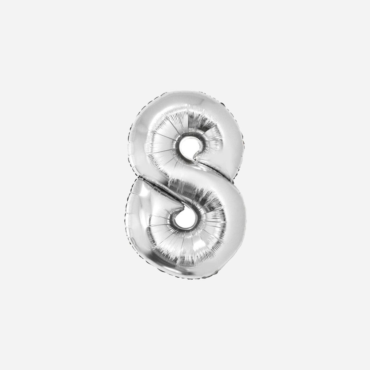 Ballon chiffre "8" en aluminium argent 80 cm