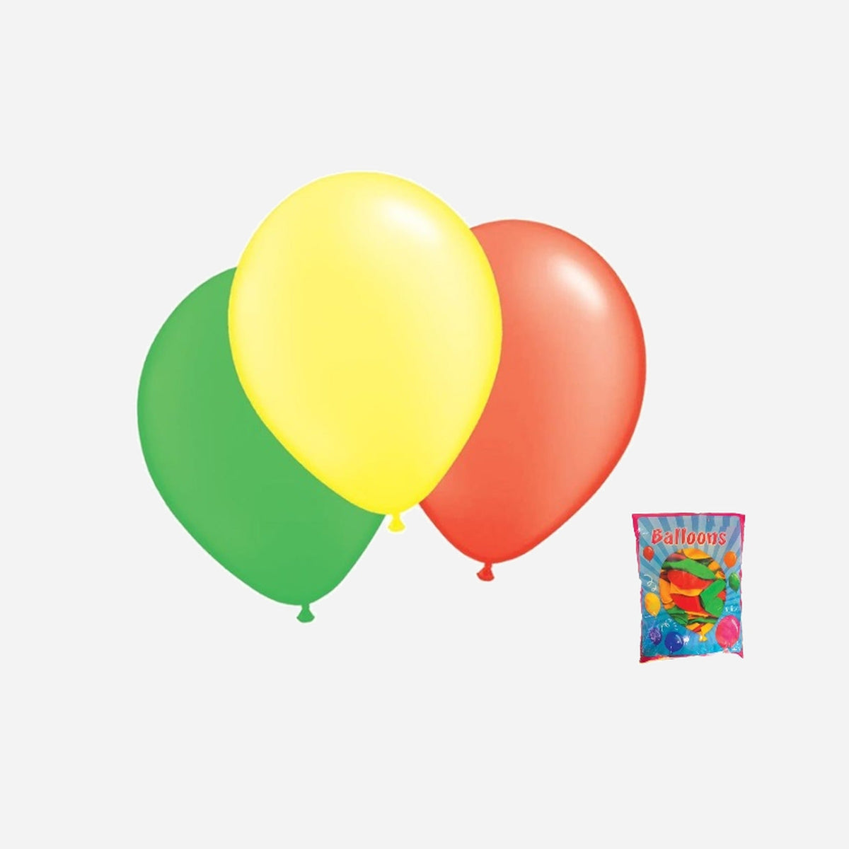 Lot de 100 ballons latex vert jaune rouge 30 cm