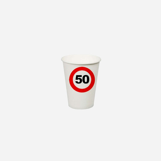 Lot de 8 gobelets "50 ans" en carton