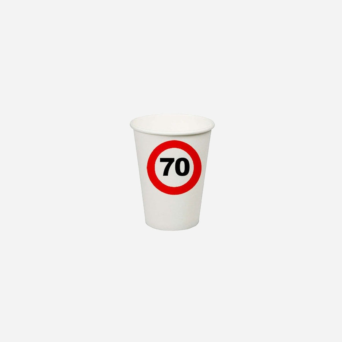 Lot de 8 gobelets "70 ans" en carton