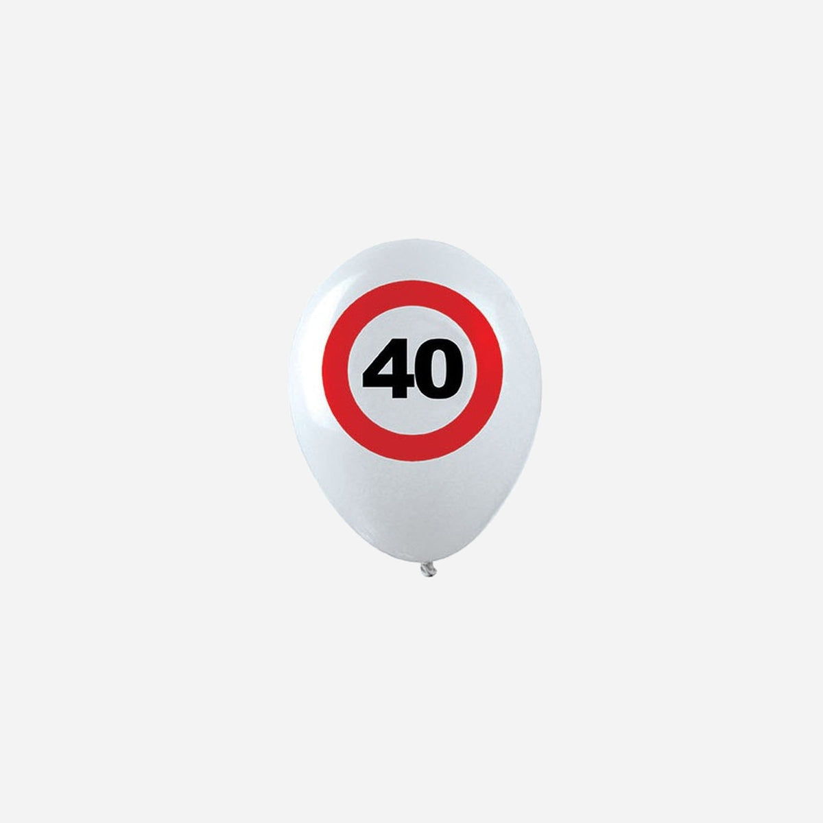 Lot de 12 ballons 40 ans blanc