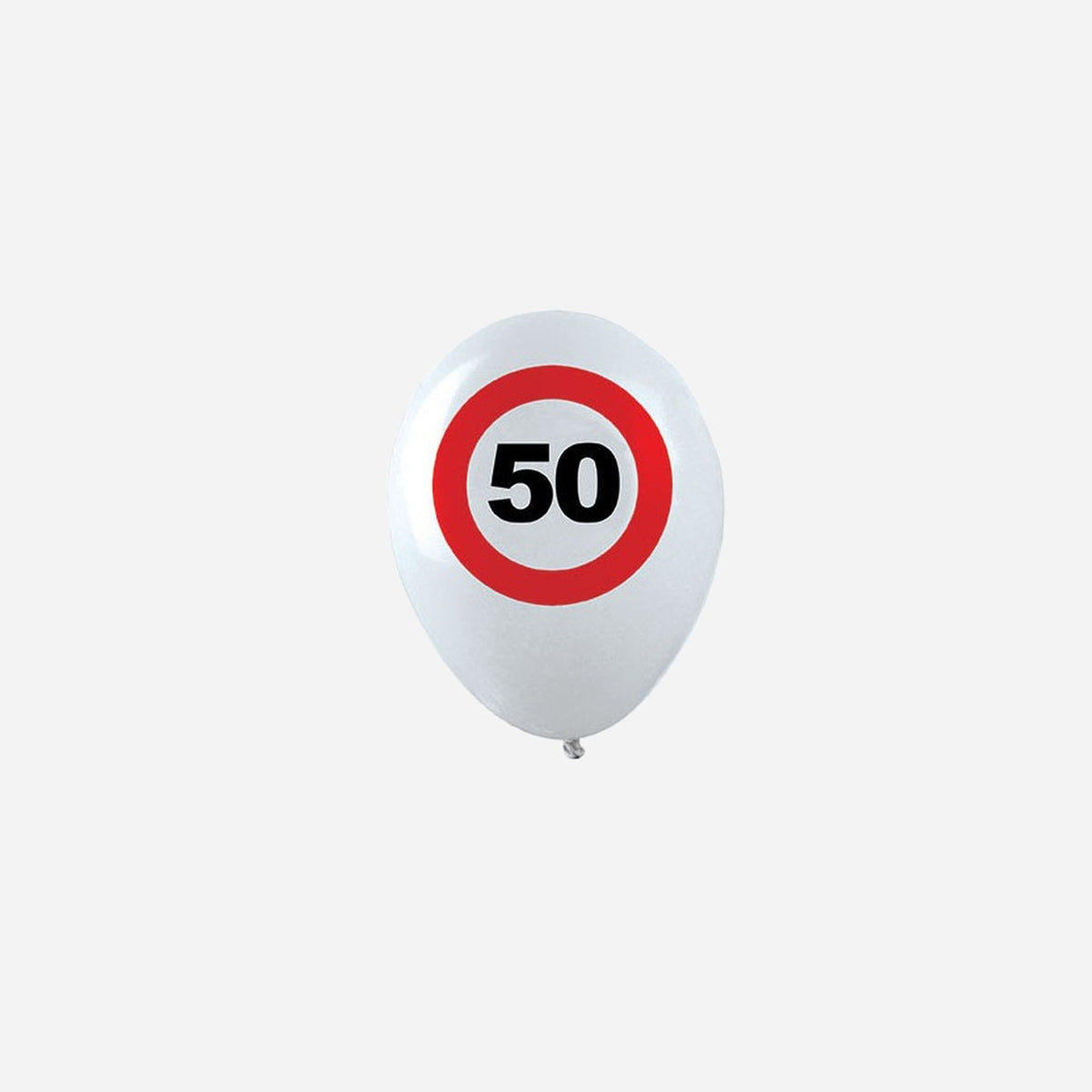 Lot de 12 ballons 50 ans blanc