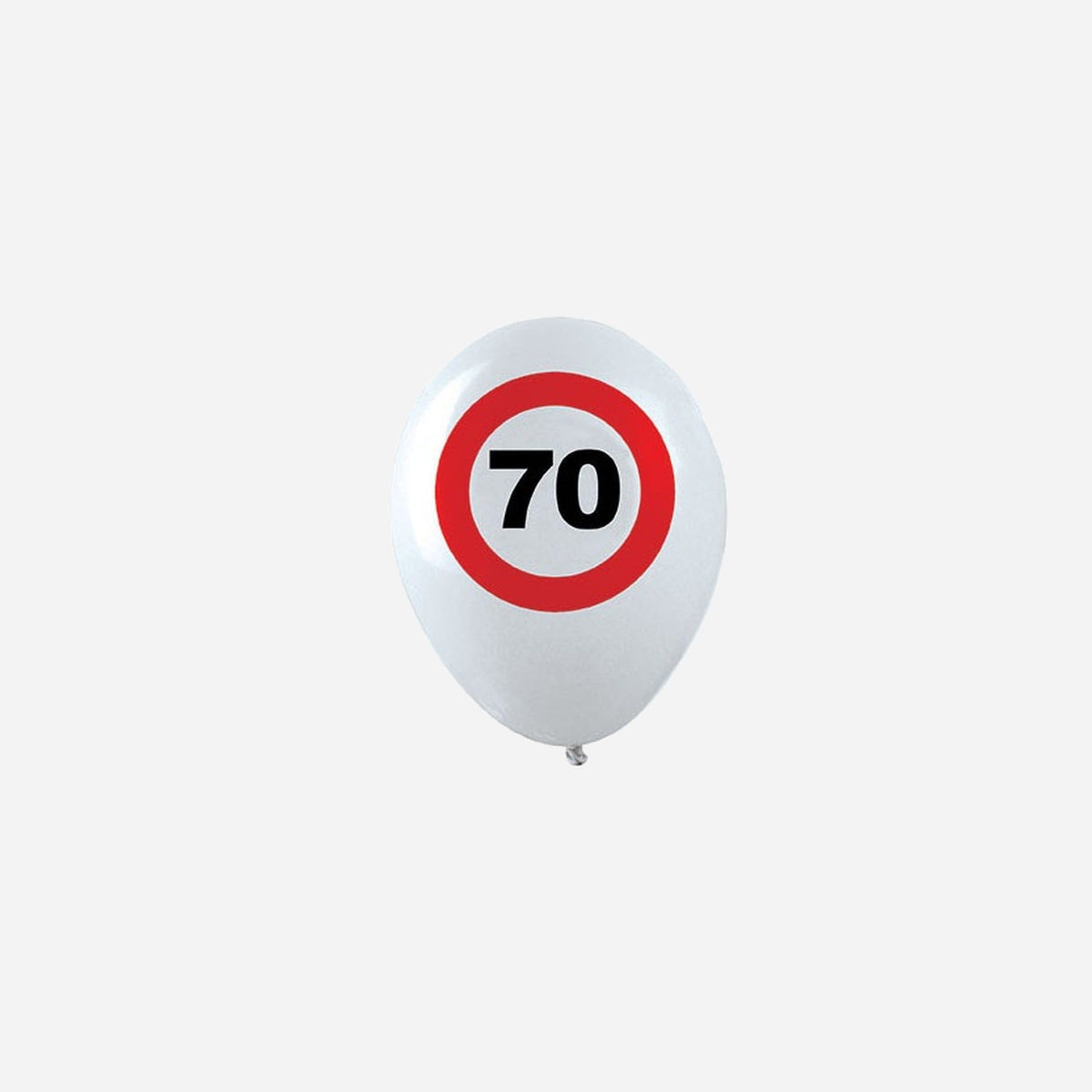 Lot de 12 ballons 70 ans blanc