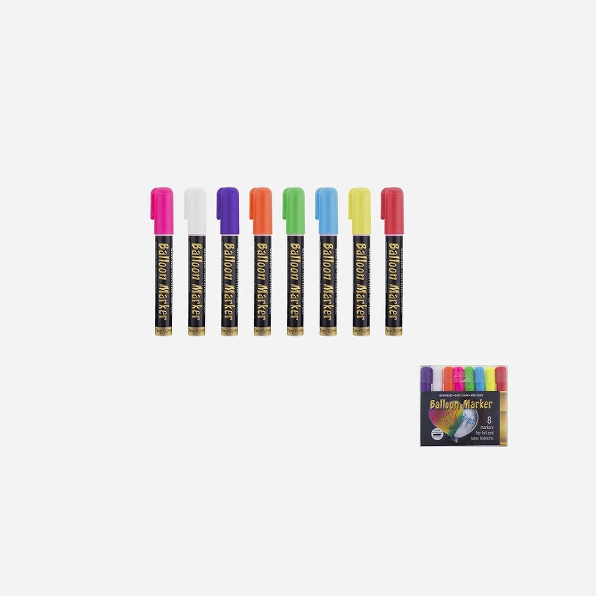 Lot de 8 feutres 8 couleurs pour ballons