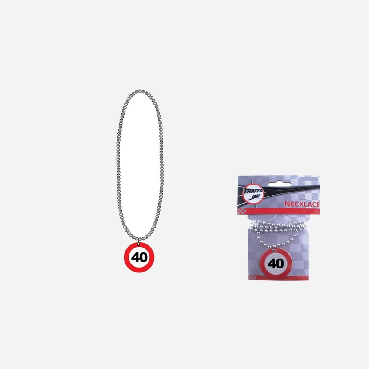 Collier anniversaire argent panneau trafic 40 ans