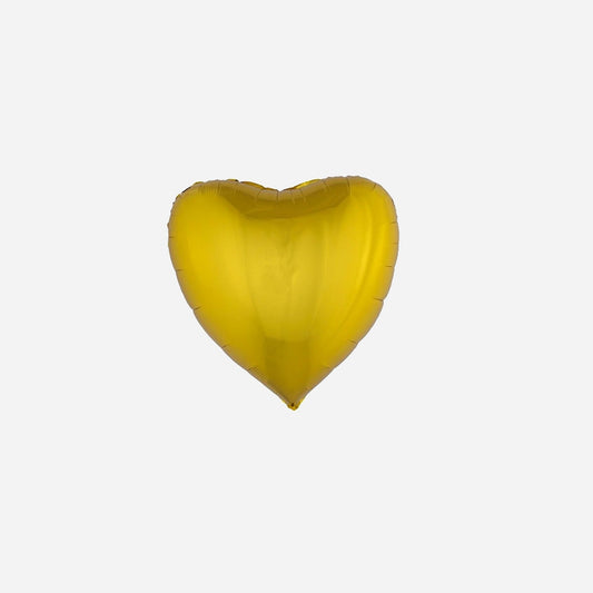 Ballon aluminium coeur or 80 × 75 cm