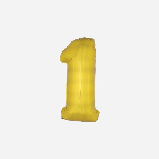 Ballon chiffre "1" en aluminium or 1 m
