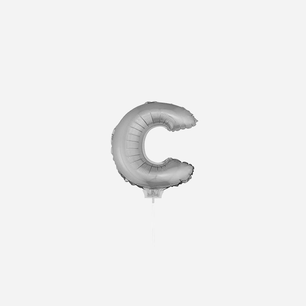 Ballon lettre "C" en aluminium avec bâton 41 cm argent